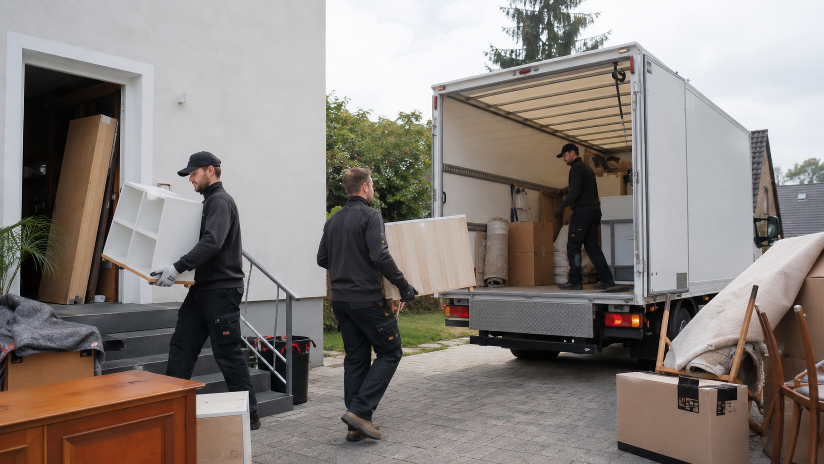 Professionelle Entrümpelung und Haushaltsauflösung mit Transportfahrzeug